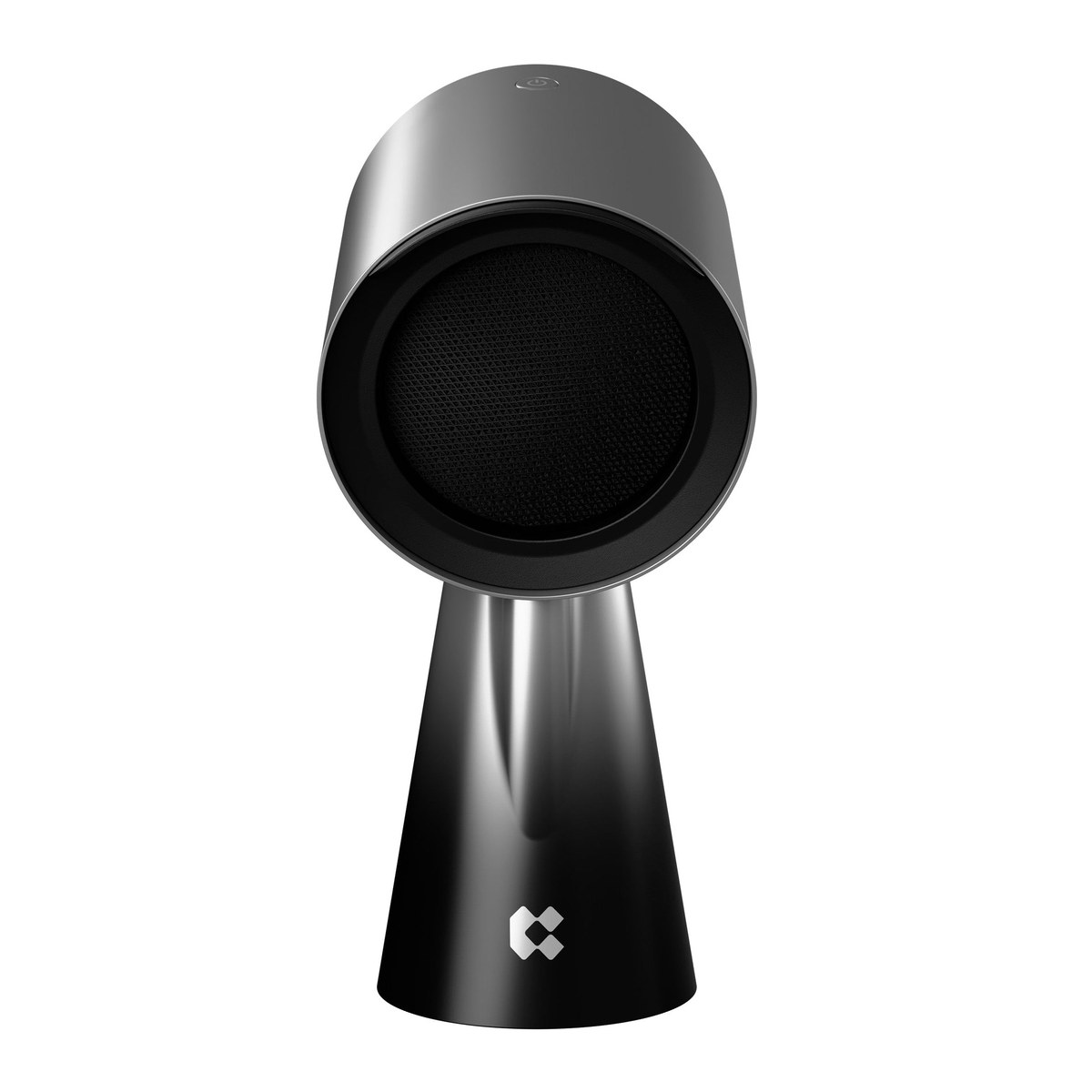 A black CIARRA HOOD TO GO Pro portable range hood with a glossy round air inlet and a slim tapered base, photographed on a white background