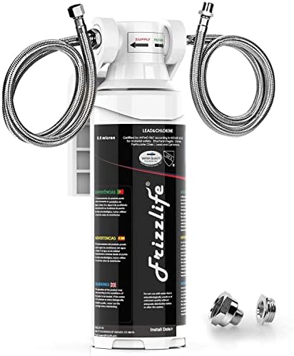 Frizzlife MK99 under-sink water filter system with its twist-off cartridge