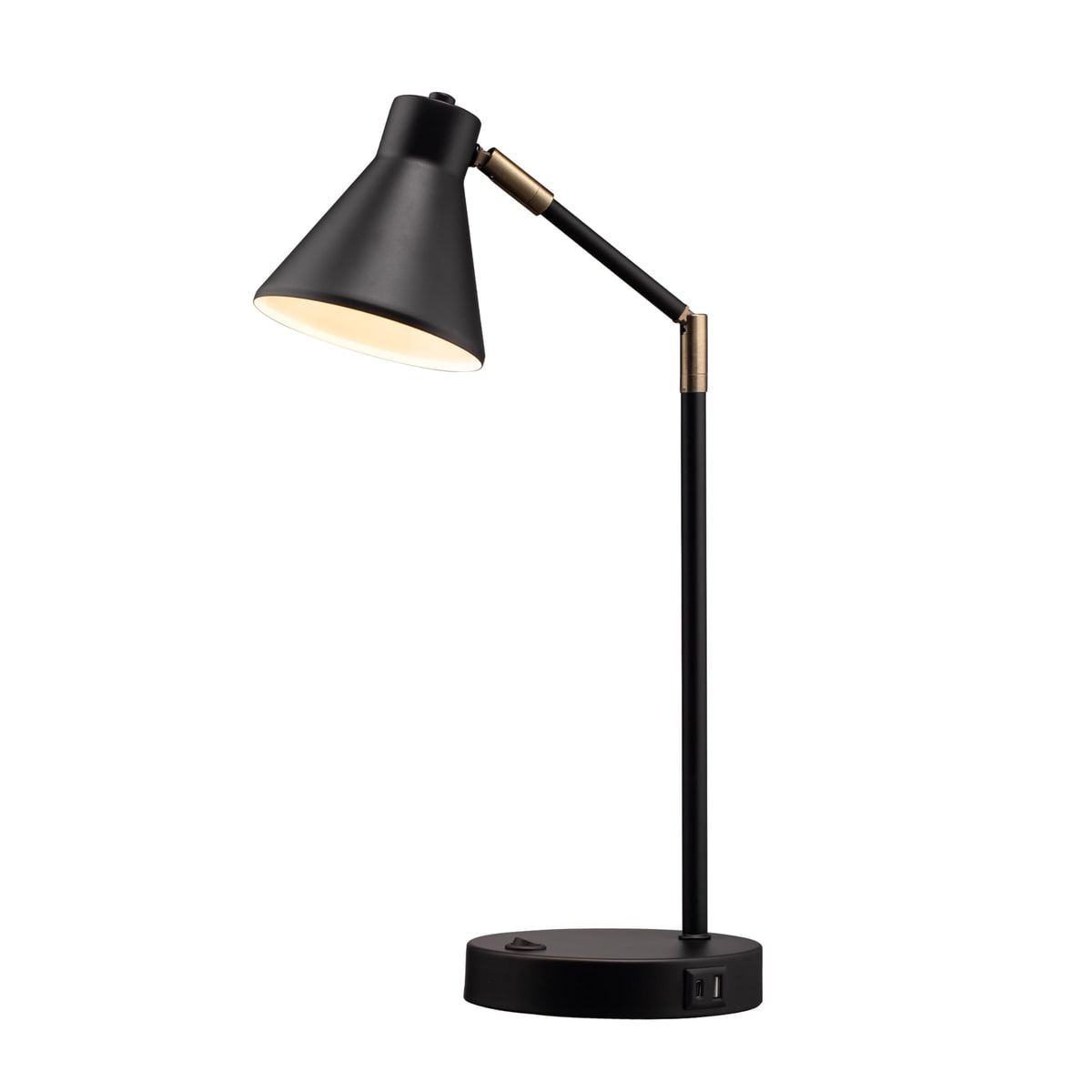 O'Bright Astrum LED Desk Lamp with Dual USB, 3000K, ETL Listed, Black