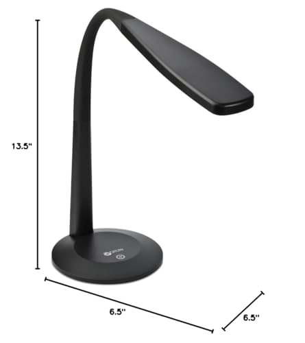 OttLite LED Desk Lamp with Flexible Neck, 3 Brightness Settings, Black