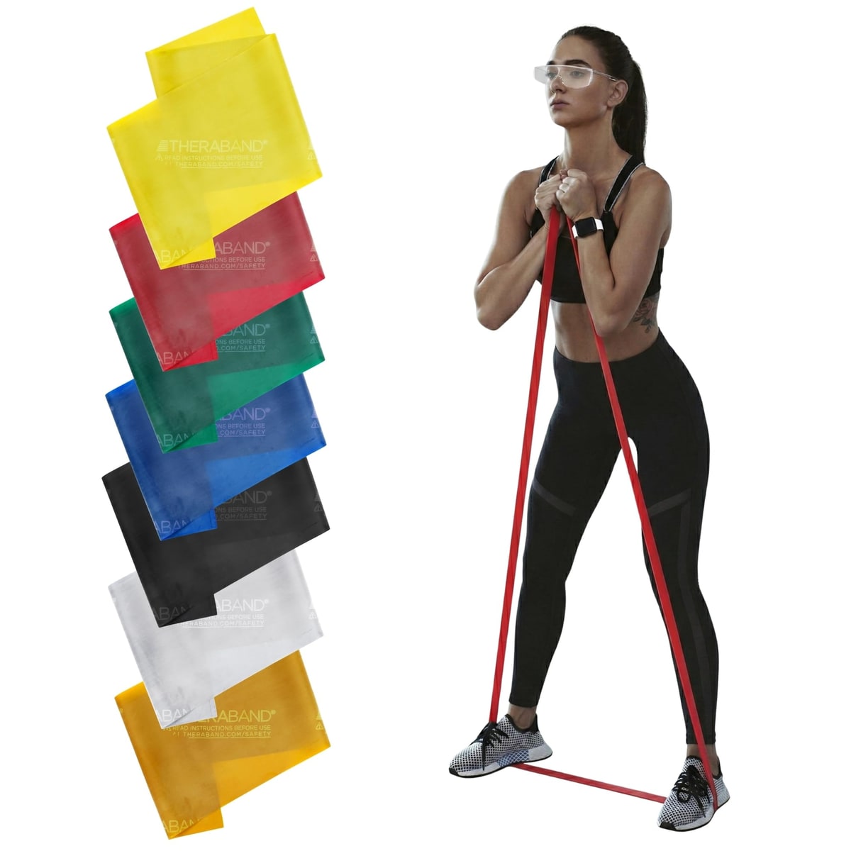 TheraBand Professional Latex Resistance Band Set, Pack of 7